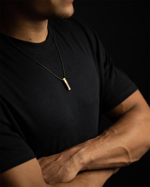 Halskette aus Edelstahl mit einem Tigerauge-Stein - Tantum Tiger